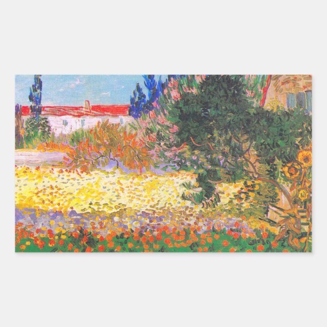Adesivo Retangular Vincent Van Gogh Flor Garden (Frente)