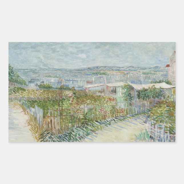 Adesivo Retangular Vincent van Gogh - Montmartre: Por trás do Moulin (Frente)