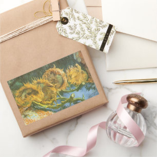Adesivo Retangular Vincent van Gogh - Natureza Morta: Quatro Girassói