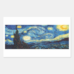 Adesivo Retangular Vincent Van Gogh - Noite Estrelada