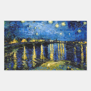 Adesivo Retangular Vincent Van Gogh Noite Estrelada sobre o Ródano 18