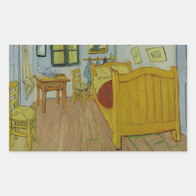 Adesivo Retangular Vincent van Gogh - O Quarto (Frente)