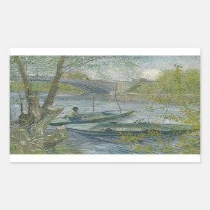 Adesivo Retangular Vincent van Gogh - Pesca em Primavera, Pont de