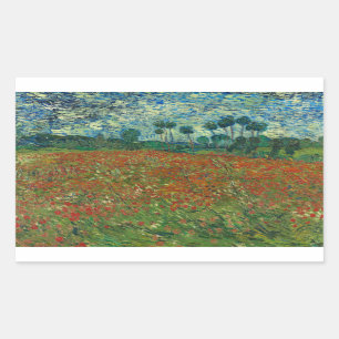 Adesivo Retangular Vincent van Gogh - Poppy Field