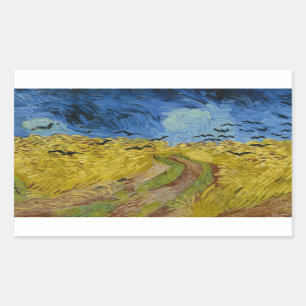 Adesivo Retangular Vincent van Gogh - Wheatfield com corvos