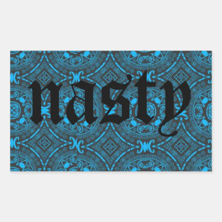 Adesivo Retangular vinheta azul desagradável