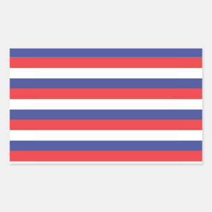 Adesivo Retangular Vinheta branca azul vermelha