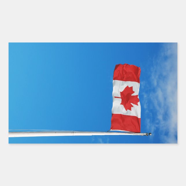 Adesivo Retangular Vinheta canadense de bandeira (Frente)