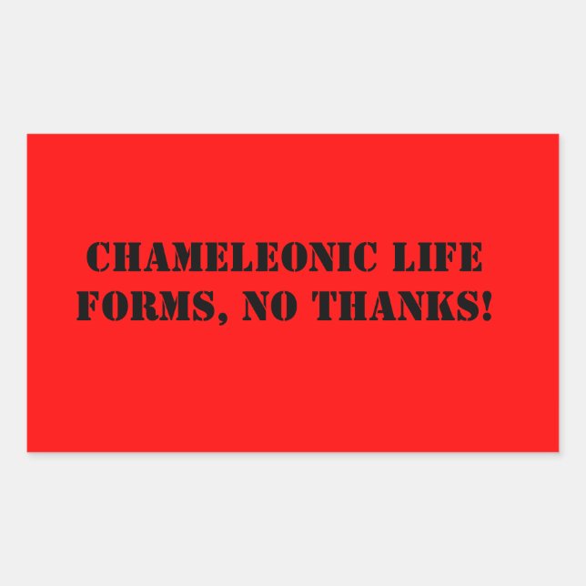 Adesivo Retangular Vinheta Chameleonic Life Forms (Frente)