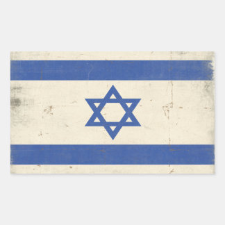 Adesivo Retangular Vinheta com Legal bandeira de Israel