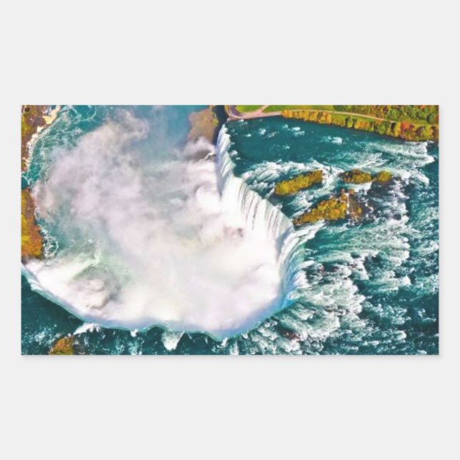 Adesivo Retangular Vinheta com uma tomada de ar de Niagara Falls (Frente)