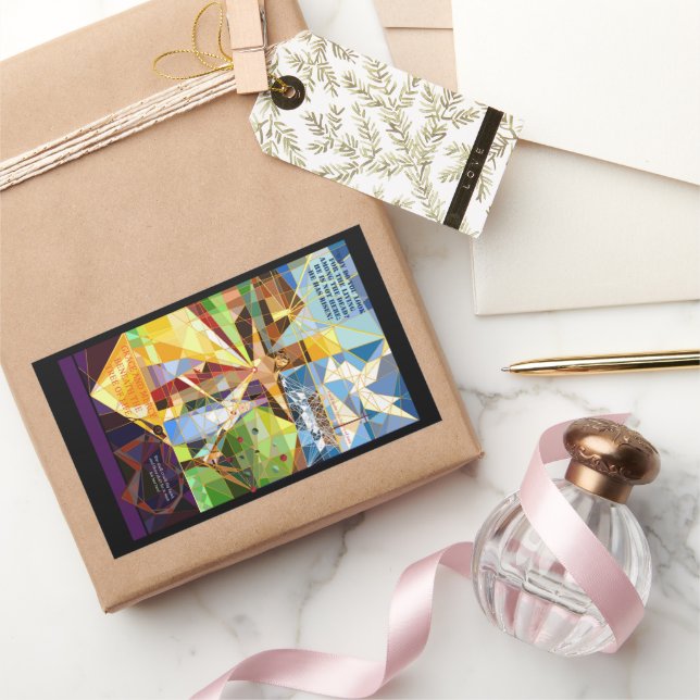 Adesivo Retangular Vinheta-Cristã Páscoa da Árvore da Vida (Presentear)