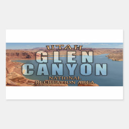 Adesivo Retangular Vinheta da Área Nacional de Recreio de Glen Canyon