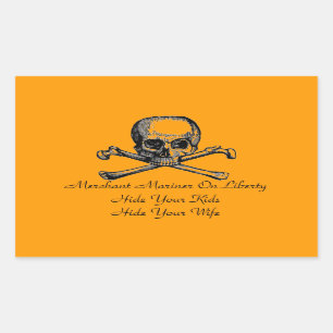 Adesivo Retangular Vinheta de aviso do Merchant Mariner