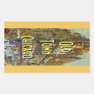 Adesivo Retangular Vinheta de bagagem de Viagens vintage de Chicago d