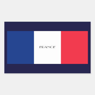 Adesivo Retangular Vinheta de bandeira francesa