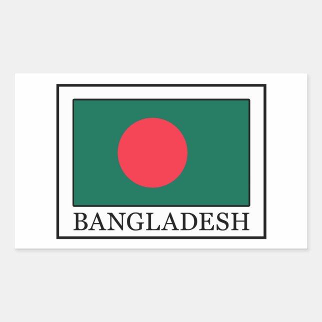 Adesivo Retangular Vinheta de Bangladesh (Frente)