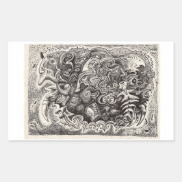 Adesivo Retangular Vinheta de Besta Híbrida