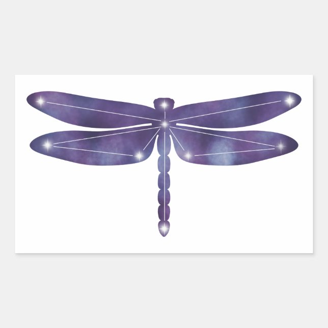 Adesivo Retangular Vinheta de constelação de Dragonfly grossa (Frente)