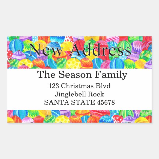 Adesivo Retangular Vinheta de cor d'água pintada com pintura de novo  (Frente)