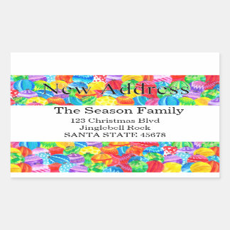 Adesivo Retangular Vinheta de cor d'água pintada com pintura de novo 