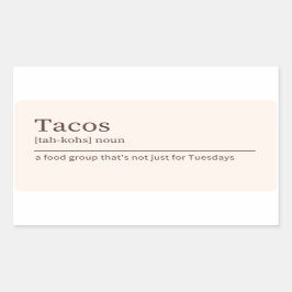 Adesivo Retangular Vinheta de definição de tacos