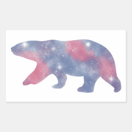 Adesivo Retangular Vinheta de Estampagem do Urso Polar Claro