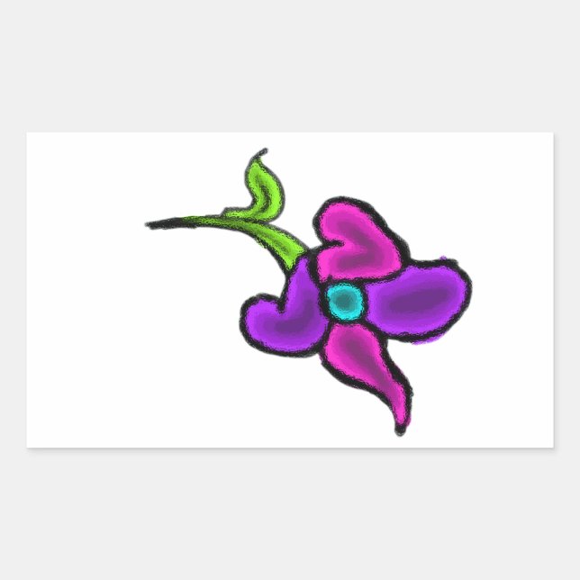 Adesivo Retangular vinheta de flores (Frente)