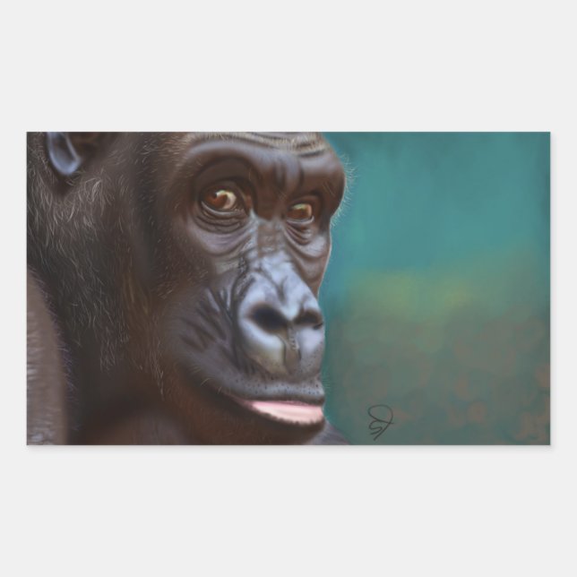 Adesivo Retangular Vinheta de gorila (Frente)