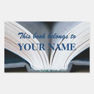 Adesivo Retangular Vinheta de Livro