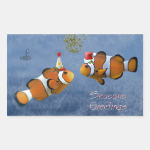 Adesivo Retangular Vinheta de Natal Fishy