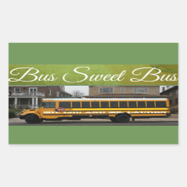 Adesivo Retangular Vinheta de ônibus escolar Bus Sweet