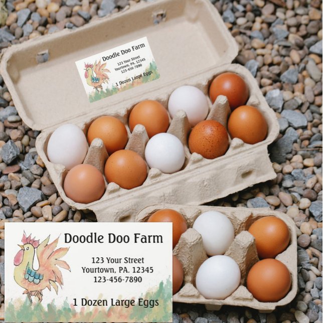 Adesivo Retangular Vinheta de Ovos Personalizados da Galeria (Criador carregado)