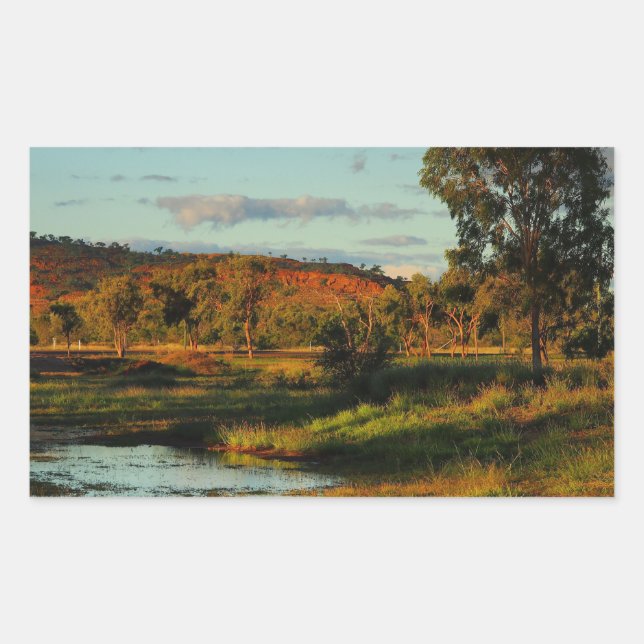 Adesivo Retangular vinheta de paisagem Dajarra (Frente)