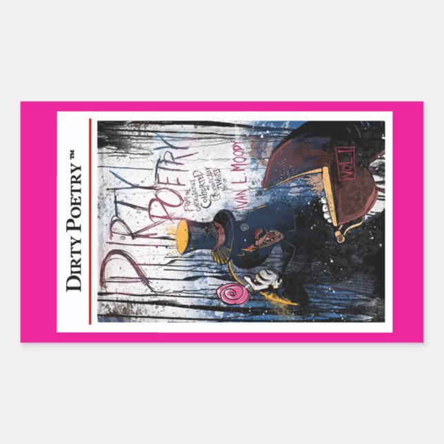Adesivo Retangular Vinheta de poesia suja (Frente)