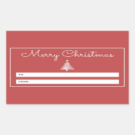 Adesivo Retangular Vinheta de presentes de Natal feliz
