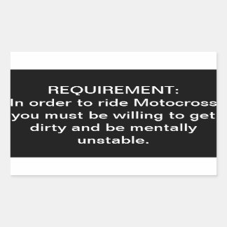Adesivo Retangular Vinheta de requisitos "Mentally Unstable Motocross