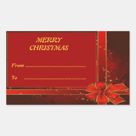 Adesivo Retangular Vinheta de Retângulo Feliz de Natal