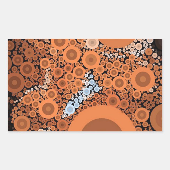 Adesivo Retangular Vinheta de Retângulo Laranja Floral pop (Frente)