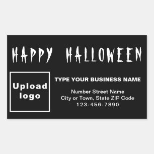 Adesivo Retangular Vinheta de Retângulo Preto do Halloween Comercial