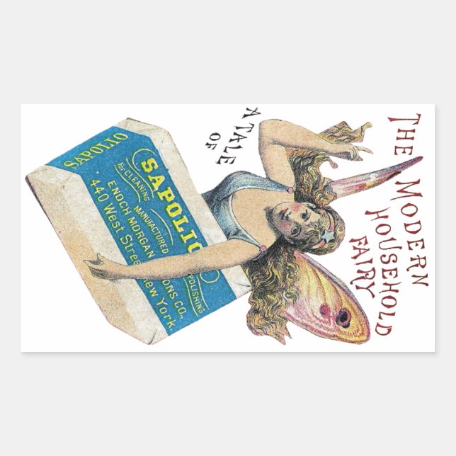 Adesivo Retangular Vinheta de sabão de fadas (Frente)