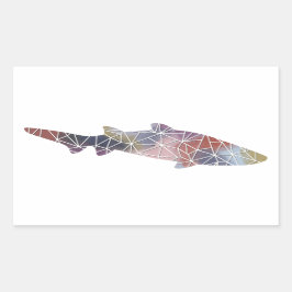 Adesivo Retangular Vinheta de Shark Mosaico de Papel