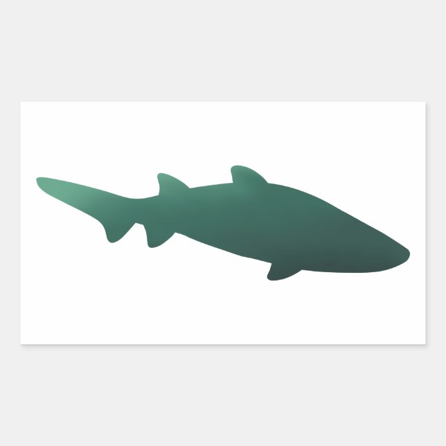 Adesivo Retangular Vinheta de Shark Verde Escuro (Frente)