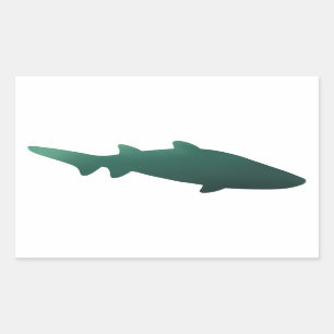 Adesivo Retangular Vinheta de Shark Verde Escuro
