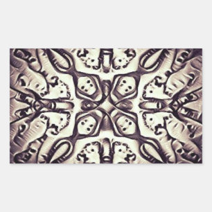 Adesivo Retangular Vinheta de Skulls Trippy