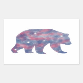 Adesivo Retangular Vinheta de Starscape do Urso Cinzento Claro