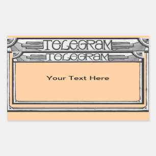 Adesivo Retangular Vinheta de telegrama personalizável Deco Steampunk