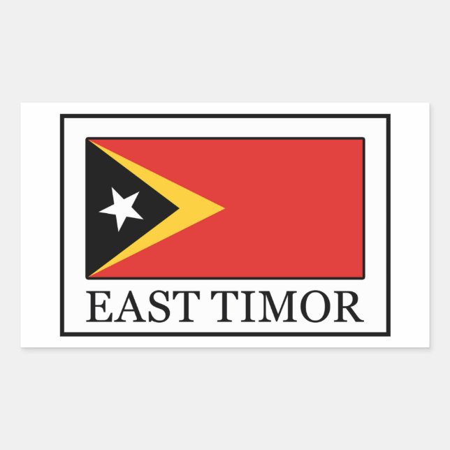 Adesivo Retangular Vinheta de Timor Leste (Frente)