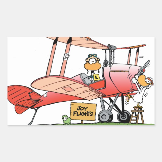 Adesivo Retangular Vinheta de Voo Pato Pato Pato Pato-Pato (Frente)