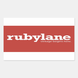 Adesivo Retangular Vinheta do bloco de cor Ruby Lane